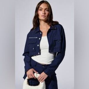 AKIRA Label Raye Pinstripe Cargo Blazer and Raye Pinstripe Cargo Pants